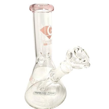 Diamond Glass 8" Small Beaker Bong