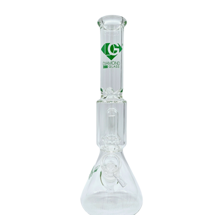 Diamond-glass-green-12-beaker-percolator-bong-water-pipe-smoking-accessory-maple-ridge-langley-vape-smoke-shop-hootz