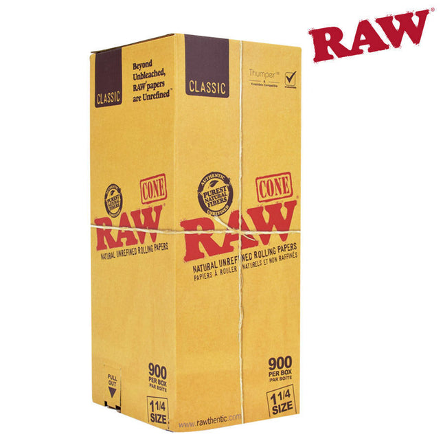 Raw-Pre-Rolled-Cones-1.25-900-pack-weed-smoking-paper-accessory-maple-ridge-langley-vape-smoke-shop-hootz