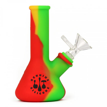 Lit Silicone 5" Rasta Mini Beaker Silicone Bong