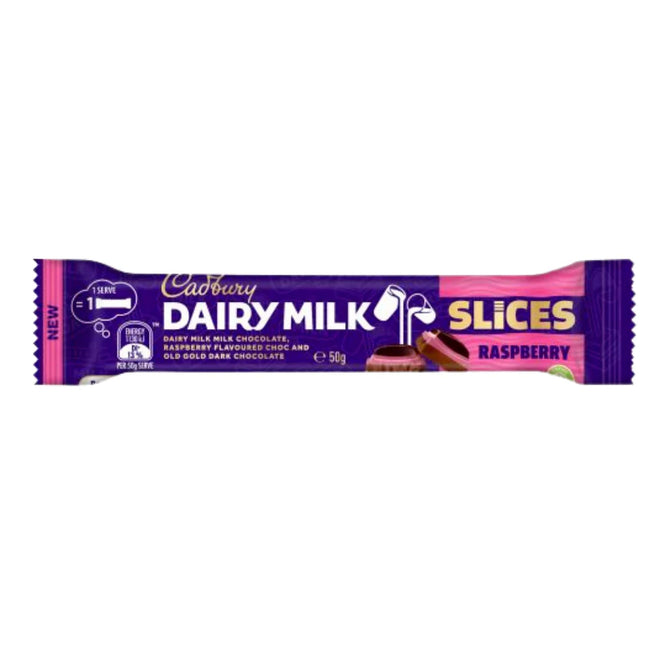 Cadbury Dairy Milk Raspberry Slices Chocolate 50g