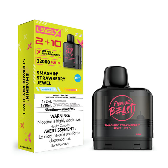 Level X G2 Flavour Beast Pods - Smashin Strawberry Jewel Iced