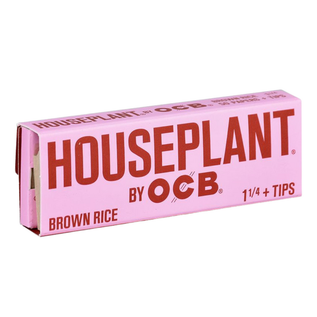 OCB Houseplant Brown Rice 1.25" Rolling Paper + Tips