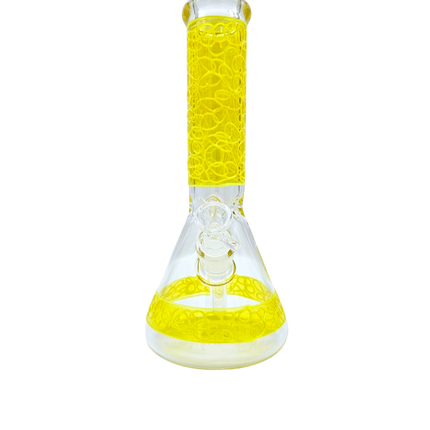 Yellow Swirl 12" Beaker Bong