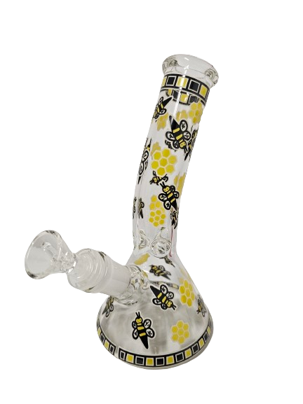 Bumblebee 8" Bent Neck Beaker Bong