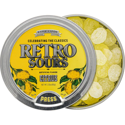 Retro Sours Citrus Candy Tin 60g