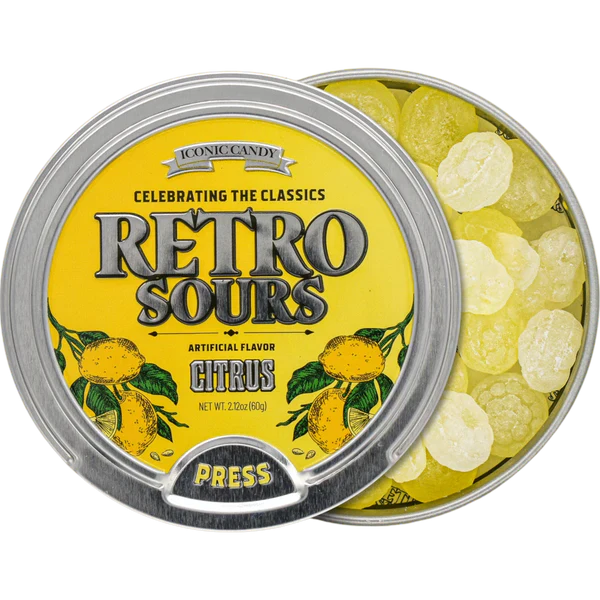 Retro Sours Citrus Candy Tin 60g