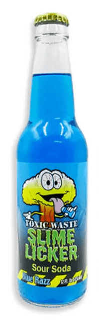 Toxic Waste Slime Licker Blue Razz Soda 355ml - Hootz