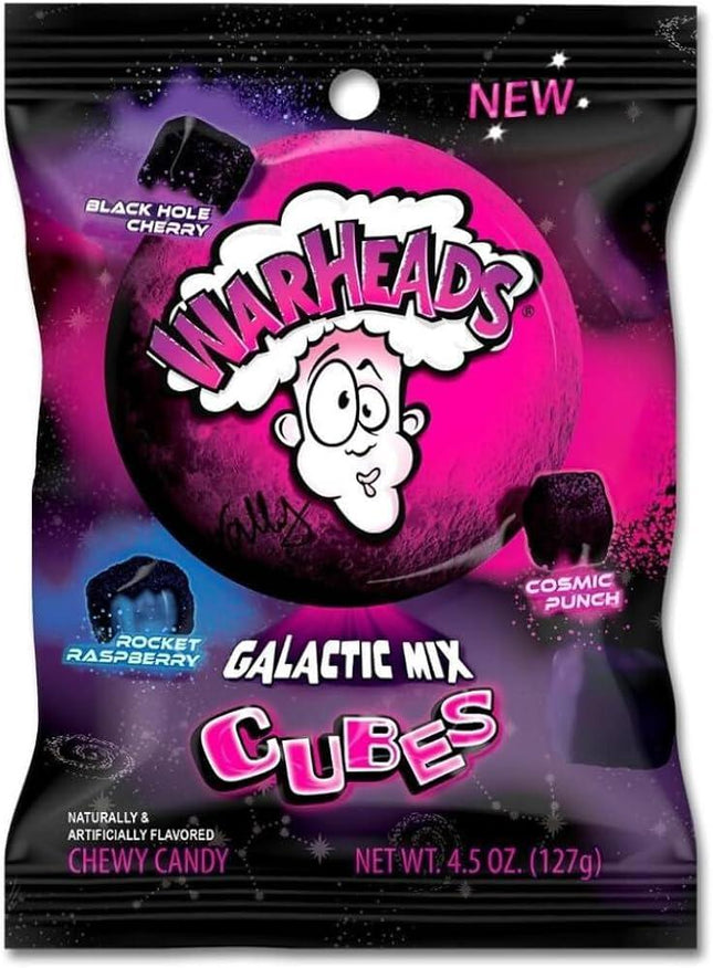 Warheads Galactic Mix Cubes - Black Hole Cherry 127g - Hootz