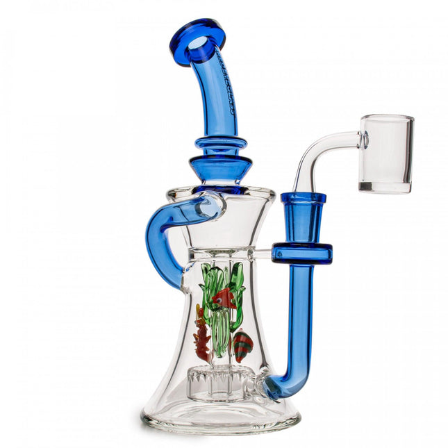 Red Eye Glass 8.5" Sealife Recycler Rig - Hootz