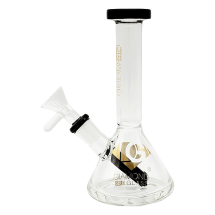 diamond glass 6" mini beaker bong black