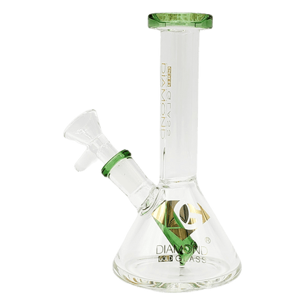 diamond glass 6" mini beaker bong green