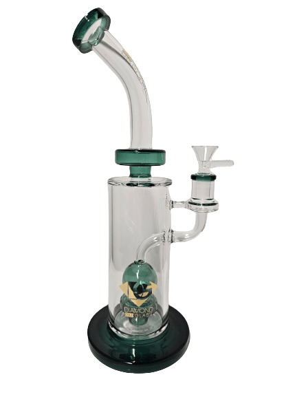 Diamond Glass 12" Globe Perc Bong - Hootz
