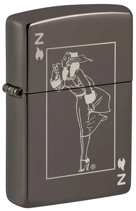 Zippo-Premium-Lighters-black-chrome-girl-gift-idea-novelty-items-maple-ridge-langley-hootz