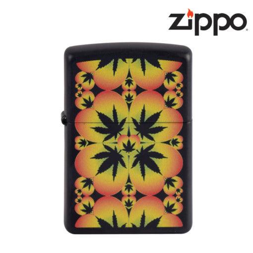 Zippo-Premium-Lighters-black-weed-leaf-gift-idea-novelty-items-maple-ridge-langley-hootz