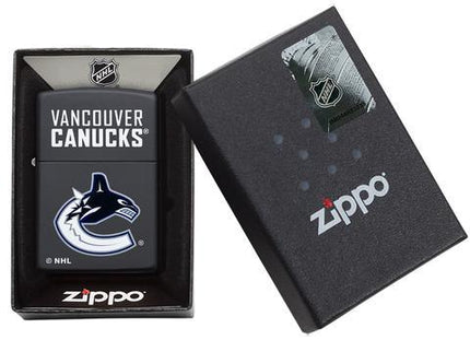 Zippo-Premium-Lighters-matte-black-vancouver-canucks-gift-idea-novelty-items-maple-ridge-langley-hootz