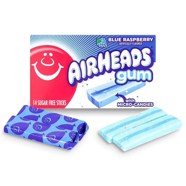 Airheads Blue Raspberry Gum 14 Pack - Hootz