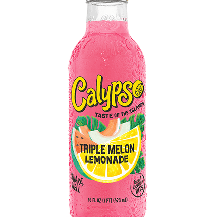 calypso lemonade glass bottle - 473ml triple melon lemonade