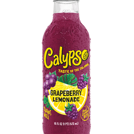 calypso lemonade glass bottle - 473ml grapeberry lemonade