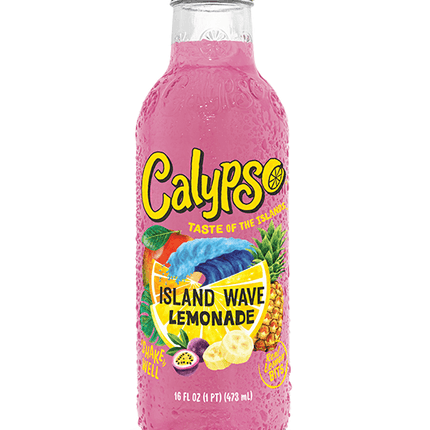 calypso lemonade glass bottle - 473ml island wave