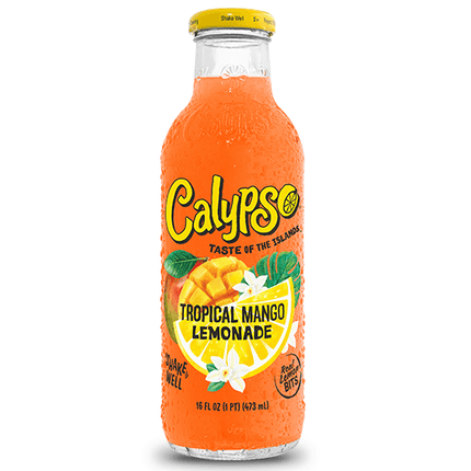 calypso-tropical-mango-lemonade-glass-bottle-473ml-exotic-premium-drink-snack-vape-shop-maple-ridge-langley-hootz