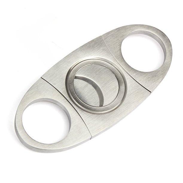 Stainless Steel Double Blade Cigar Cutter in Box - Hootz