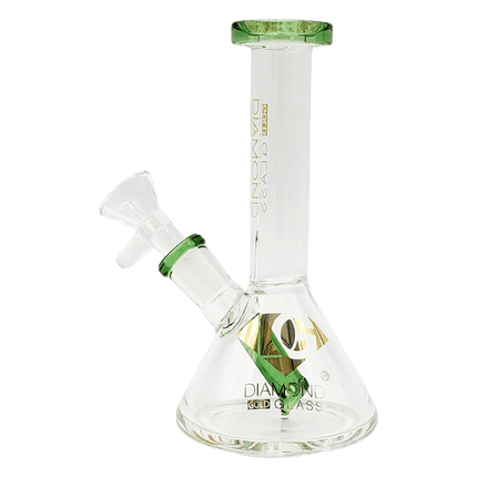diamond-glass-green-6-mini-beaker-bubbler-bong-water-pipe-smoking-accessory-maple-ridge-langley-vape-smoke-shop-hootz