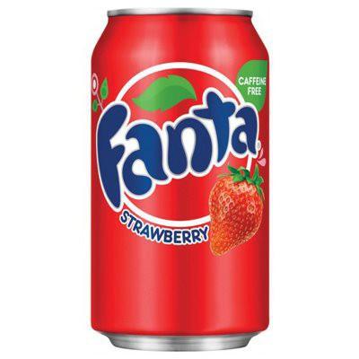 fanta soda cans - 355ml strawberry