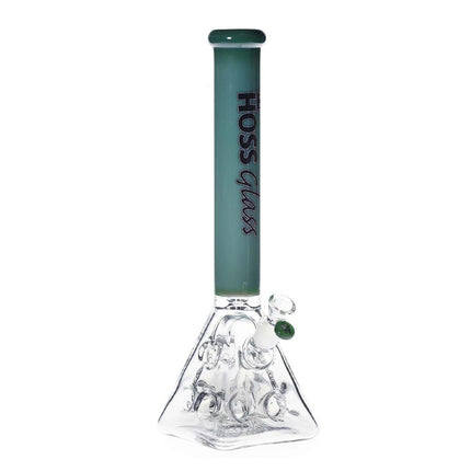 hoss glass 18" pyramid base bong jade