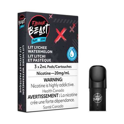 flavour beast pods - lit lychee watermelon iced