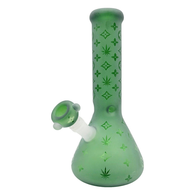 louis-vuitton-11-inch-green-frosted-beaker-bong-water-pipe-weed-smoking-accessory-maple-ridge-langley-vape-smoke-shop-hootz