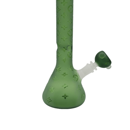louis vuitton 12" frosted beaker bong green
