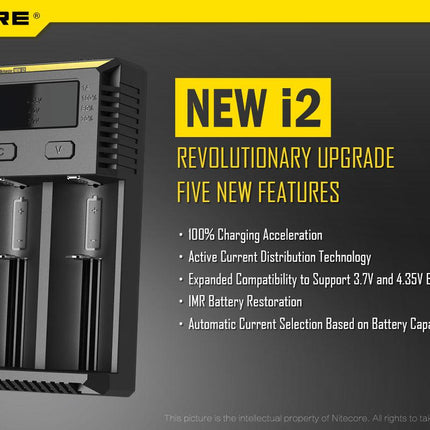 nitecore-i2-dual-battery-charger-electrical-cartridge-battery-vape-shop-maple-ridge-langley-hootz-1
