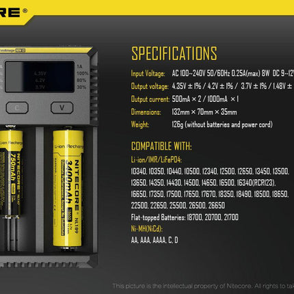 nitecore-i2-dual-battery-charger-electrical-cartridge-battery-vape-shop-maple-ridge-langley-hootz