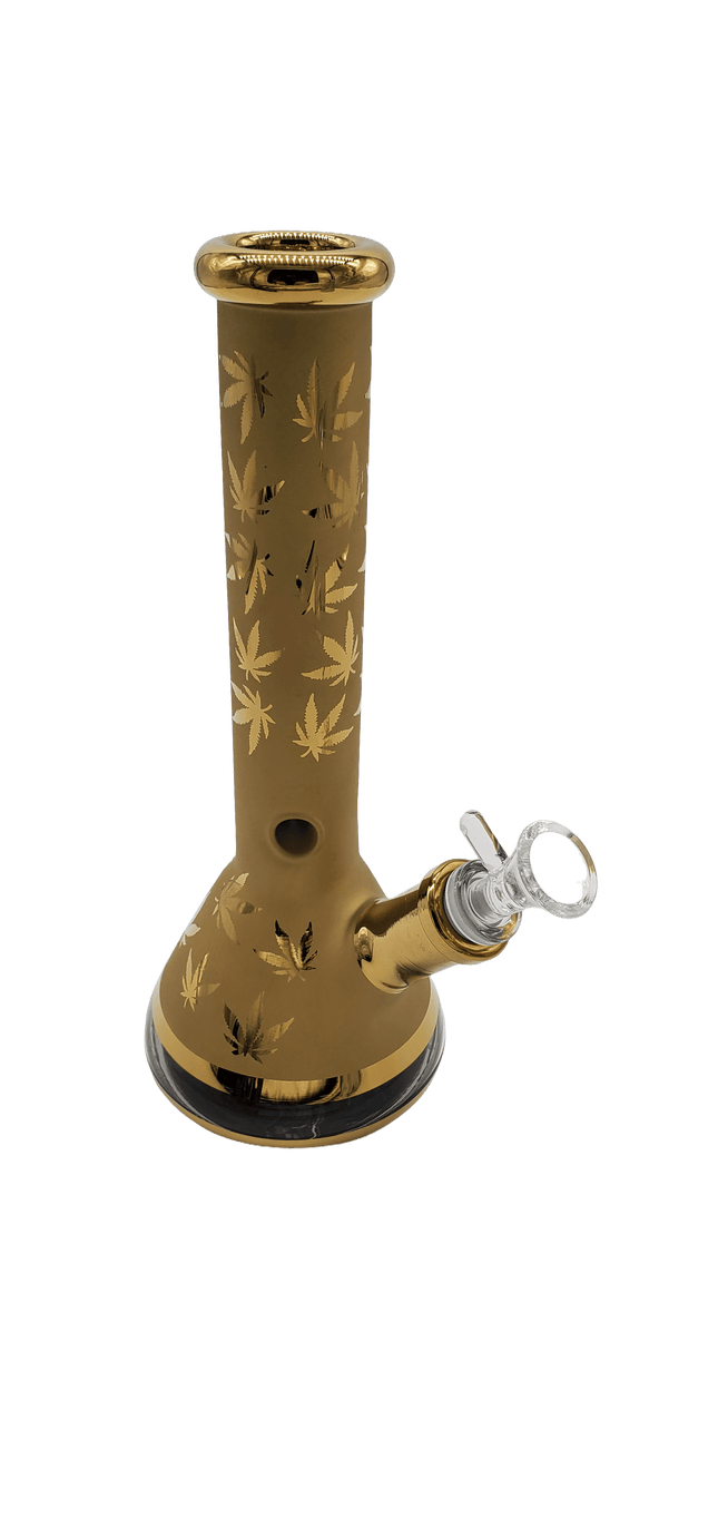 Gold Metallic 10" Beaker Bong - Hootz