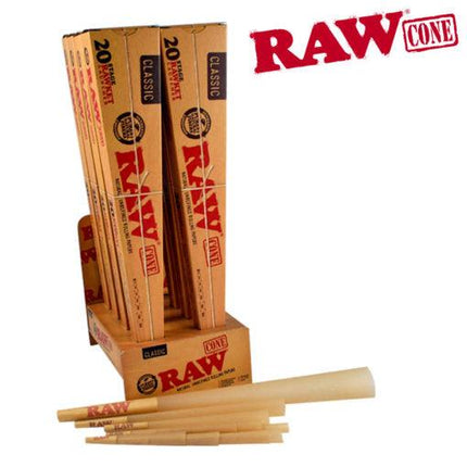 raw 20-stage rawket pre-rolled cones