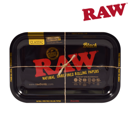 raw black metal rolling trays small