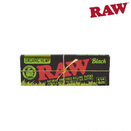 raw black organic hemp rolling papers 1.25"