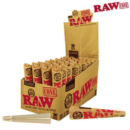 raw classic pre-rolled cones 3-pack of king size