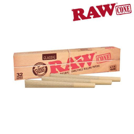 raw classic pre-rolled cones 32-pack of 1.25"
