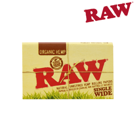 raw organic hemp rolling papers single wide (70mm)