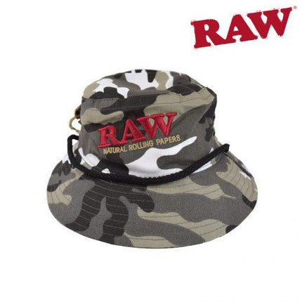 raw smokerman's bucket hat camo