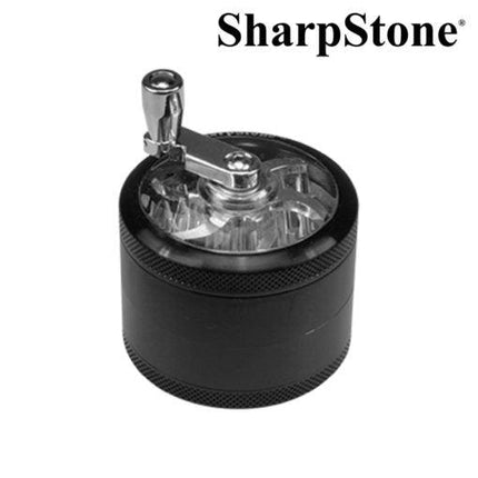 sharpstone-black-winding-top-handle-4-piece-grinder-weed-smoking-accessory-maple-ridge-langley-vape-smoke-shop-hootz