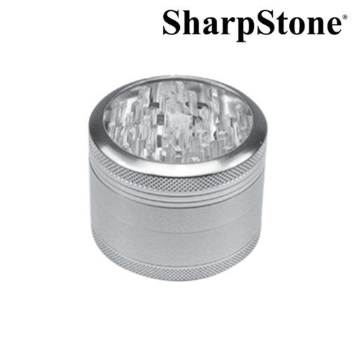 sharpstone-silver-clear-top-4-piece-grinder-weed-smoking-accessory-maple-ridge-langley-vape-smoke-shop-hootz