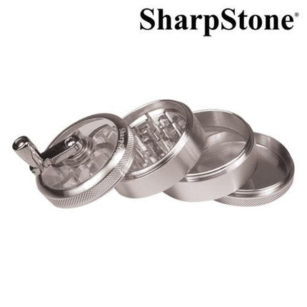 sharpstone-silver-winding-top-handle-4-piece-grinder-weed-smoking-accessory-maple-ridge-langley-vape-smoke-shop-hootz