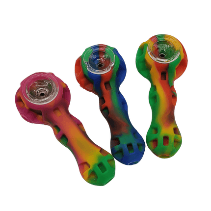 silicone pipe with glass bowl