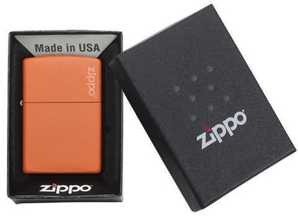 zippo lighters orange matte logo