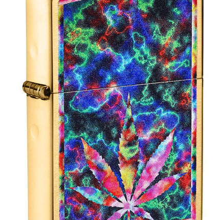 zippo lighters psychedelic leaf design